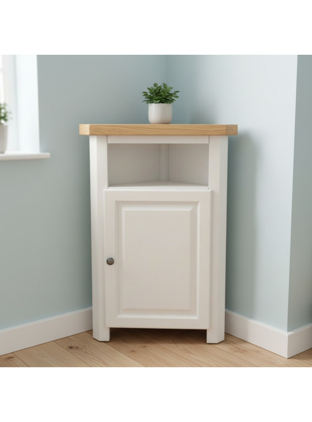 GROFurniture Snow White Tall Corner Cabinet,