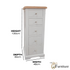 Tusk Grey Tall Chest of Drawers, Fully Assembled Chest, Painted Grey Chest of Drawers