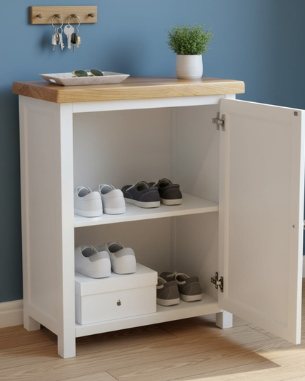 Snow White Cabinet, Hallway Shoe Storage Rack, Corner Cabinet Shoe Storage, Kitchen Utility Cupboard, Storage Cupboard