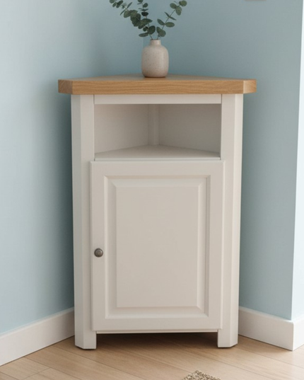 GROFurniture Snow White Tall Corner Cabinet,