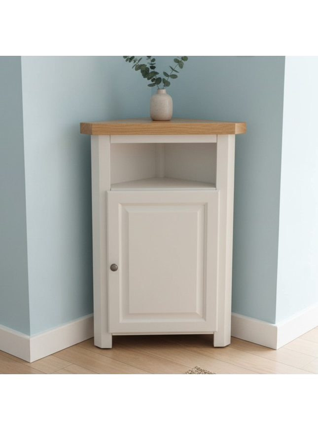 GROFurniture Snow White Tall Corner Cabinet,