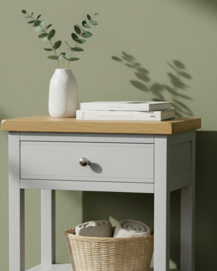 Cashmere Grey 1 Drawer Medium Console Table