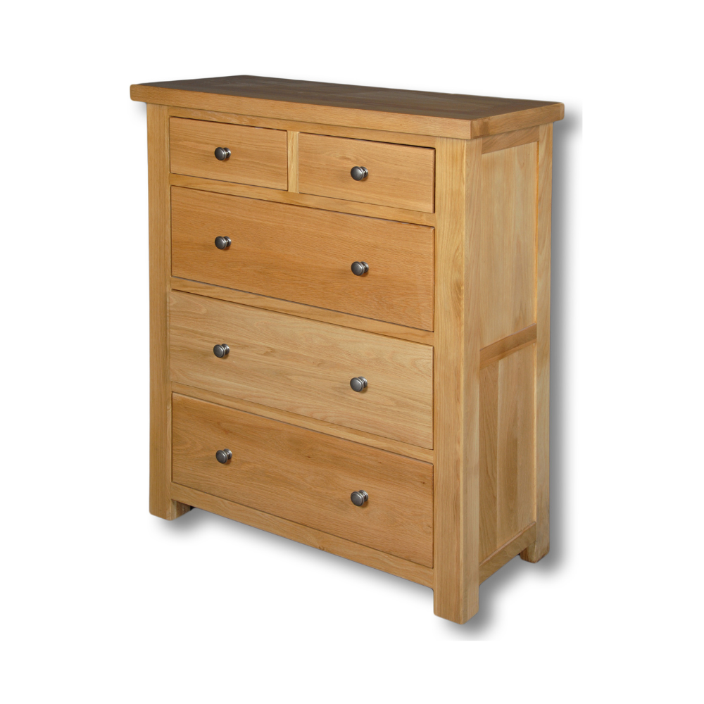 Richmond Oak Large Chest of Drawer, 2 over 3 Chest, ASSEMBLED