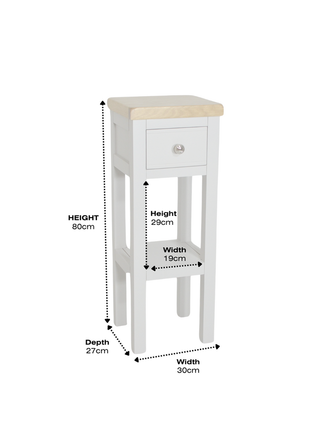 GROFurniture Snow White 1 Drawer Tall Console Table