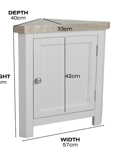 GROFurniture Cashmere Grey Corner Cabinet