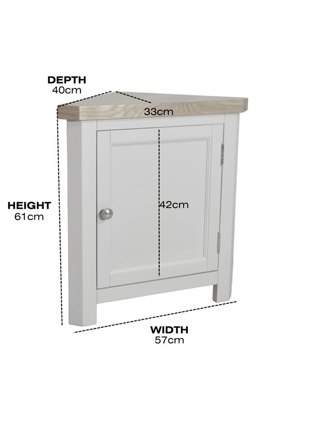 GROFurniture Snow White Small Corner Cabinet
