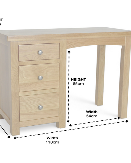 Richmond Oak 3 Drawer Dressing Table