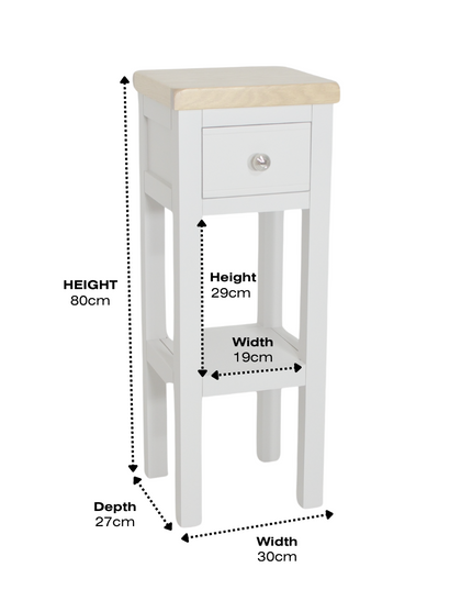 GROFurniture Snow White 1 Drawer Tall Console Table