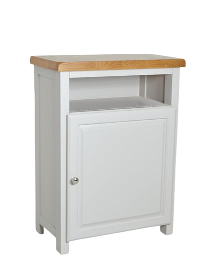 GROFurniture Oak Painted Grey Cabinet, Hallway Shoe Storage Rack, Corner Cabinet Shoe Storage, Kitchen Utility Cupboard, Storage Cupboard