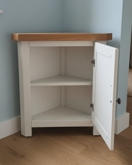 GROFurniture Snow White Small Corner Cabinet