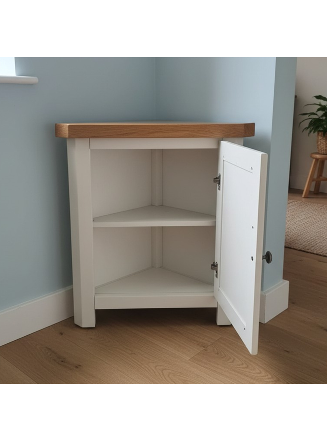 GROFurniture Snow White Small Corner Cabinet