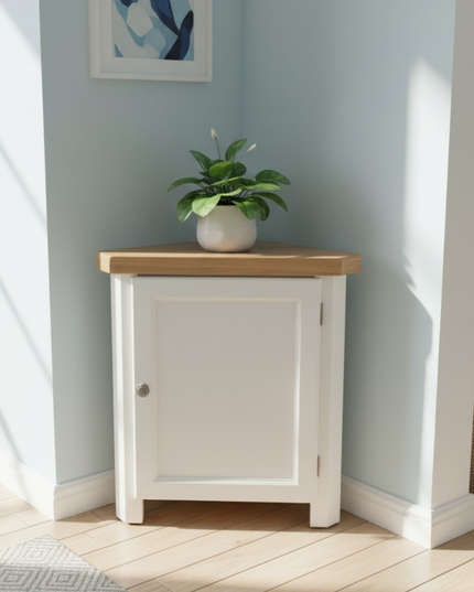 GROFurniture Snow White Small Corner Cabinet