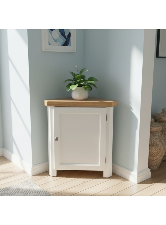 GROFurniture Snow White Small Corner Cabinet