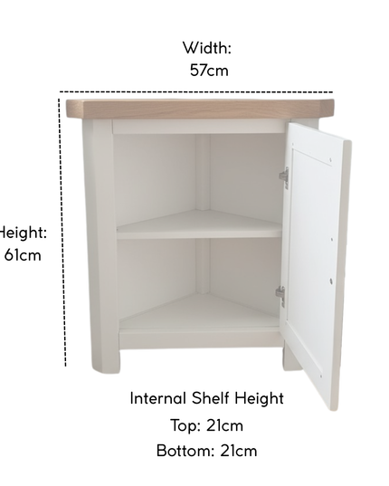 GROFurniture Snow White Small Corner Cabinet