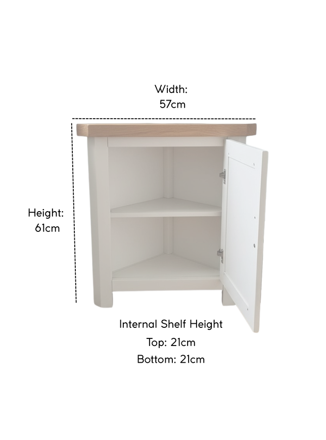 GROFurniture Snow White Small Corner Cabinet