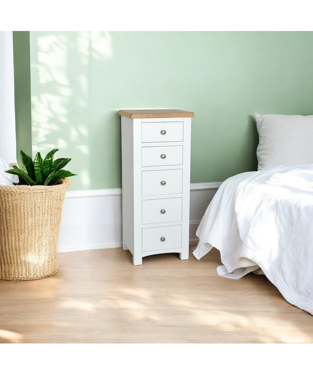 5 Drawer Chest of Drawer Slim Tallboy