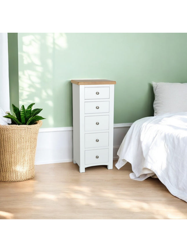 5 Drawer Chest of Drawer Slim Tallboy