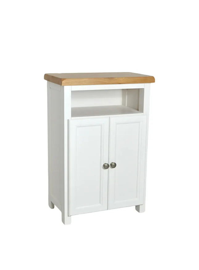 GROFurniture Oak Painted White Cabinet, Hallway Shoe Storage Rack, Corner Cabinet Shoe Storage, Kitchen Utility Cupboard, Storage Cupboard