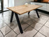 GROFurniture Natural Live Edge Oak Dining Table with Wooden Cross Leg 1.6m or 2.1m with Optional Extension.
