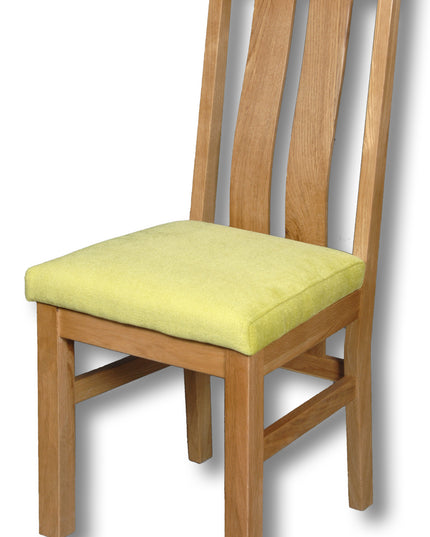 Elizabeth Oak Dining Chair With Lime Green Padding