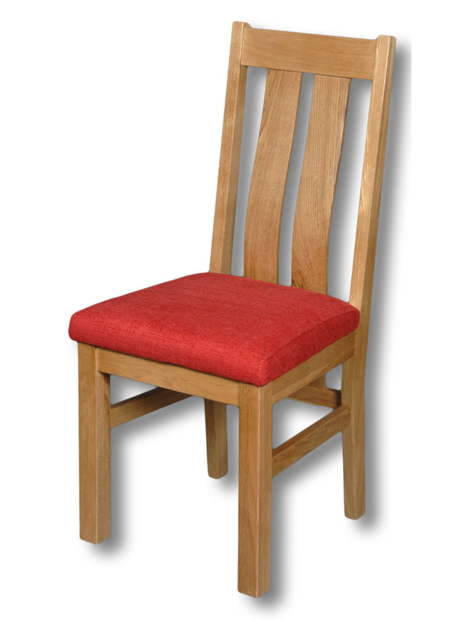 Elizabeth Oak Dining Chair With Red Padding