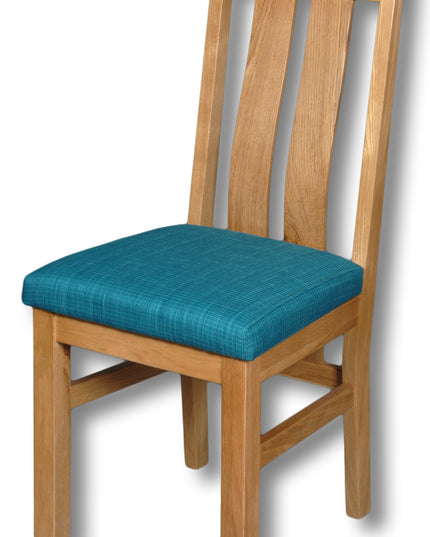 Elizabeth Oak Dining Chair With Teal Padding