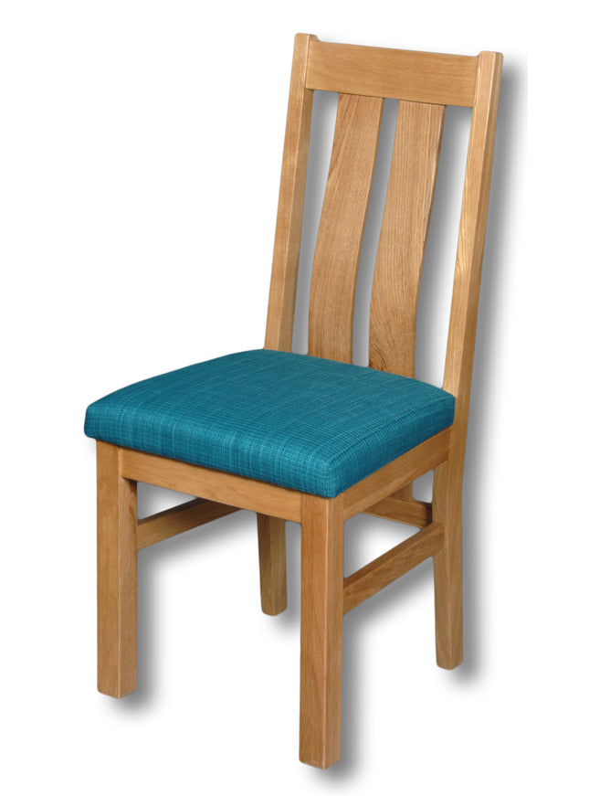 Elizabeth Oak Dining Chair With Teal Padding