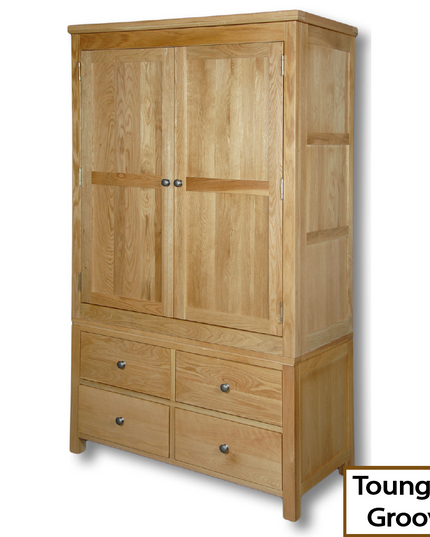 Richmond Oak Double Wardrobe 4 Drawer