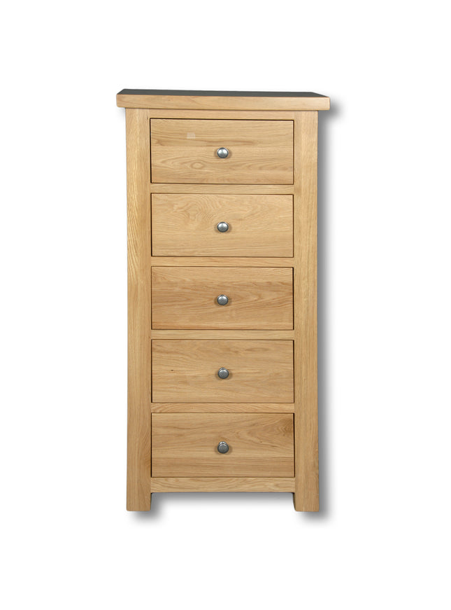 Richmond Oak 5 Drawer Wellington Chest