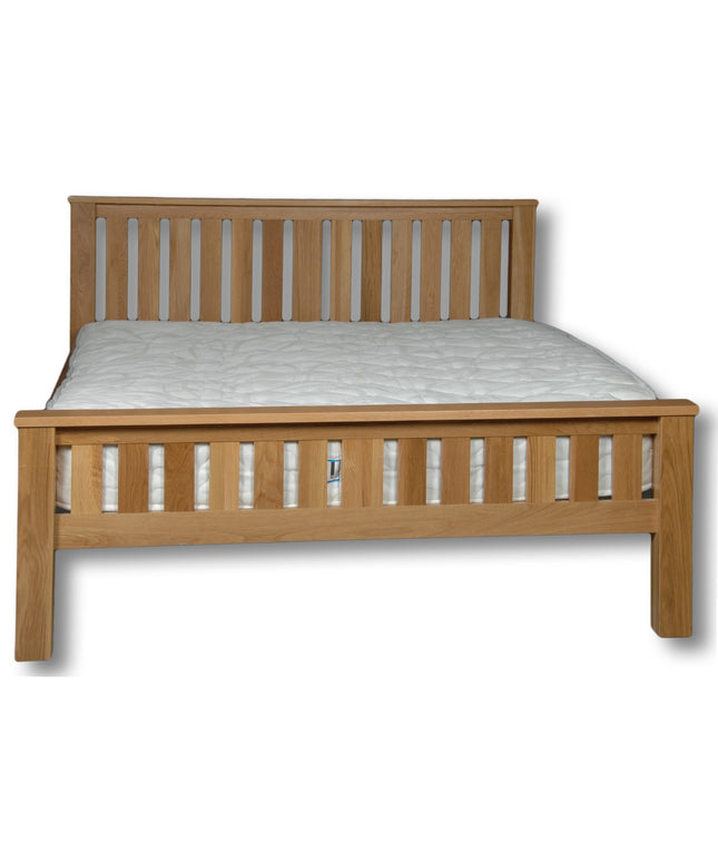 Manhattan Solid Oak Bed Frame, Solid Oak Bed with Thick Pine Slats & Centre Support., Easy Assembly Solid Oak Bed