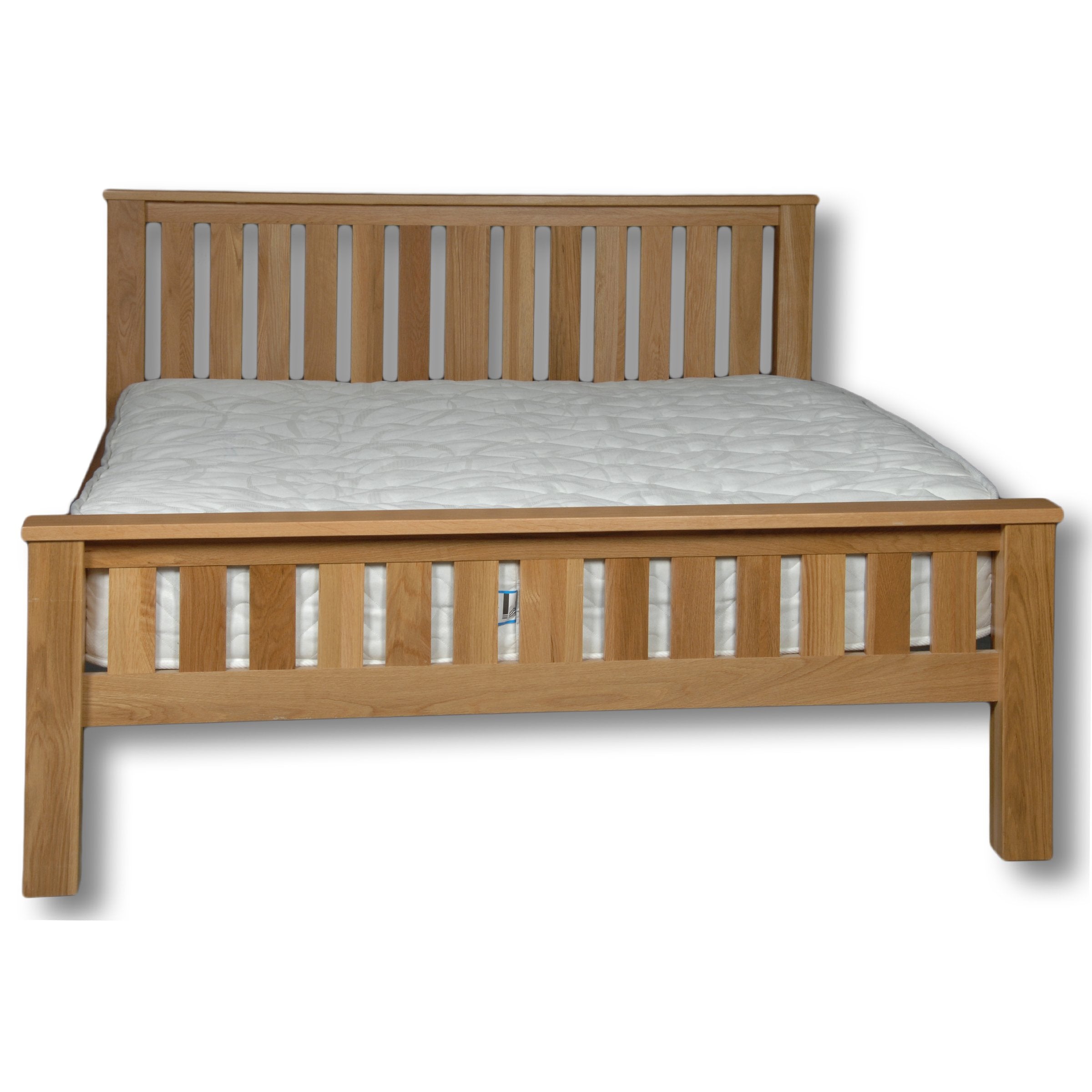 Manhattan Solid Oak Bed Frame, Solid Oak Bed with Thick Pine Slats & Centre Support., Easy Assembly Solid Oak Bed