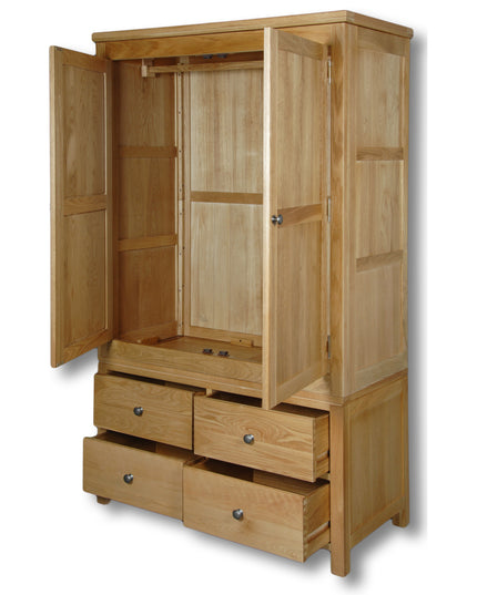 Richmond Oak Double Wardrobe 4 Drawer