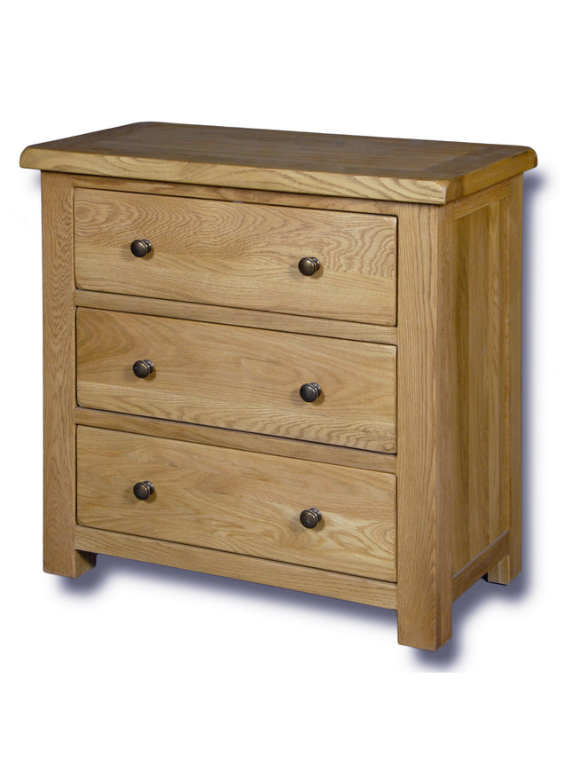 Manhattan Oak 3 Drawer Wide Wellington