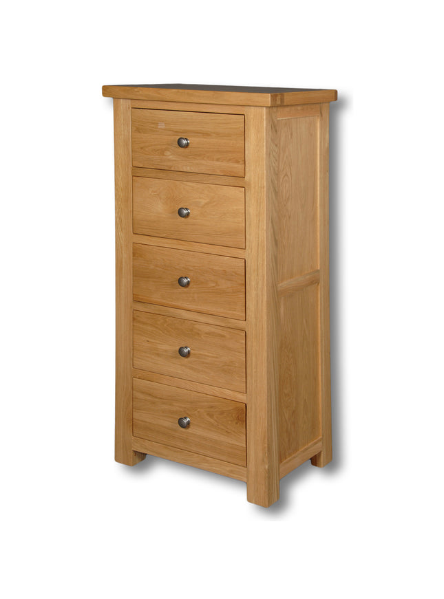 Richmond Oak 5 Drawer Wellington Chest