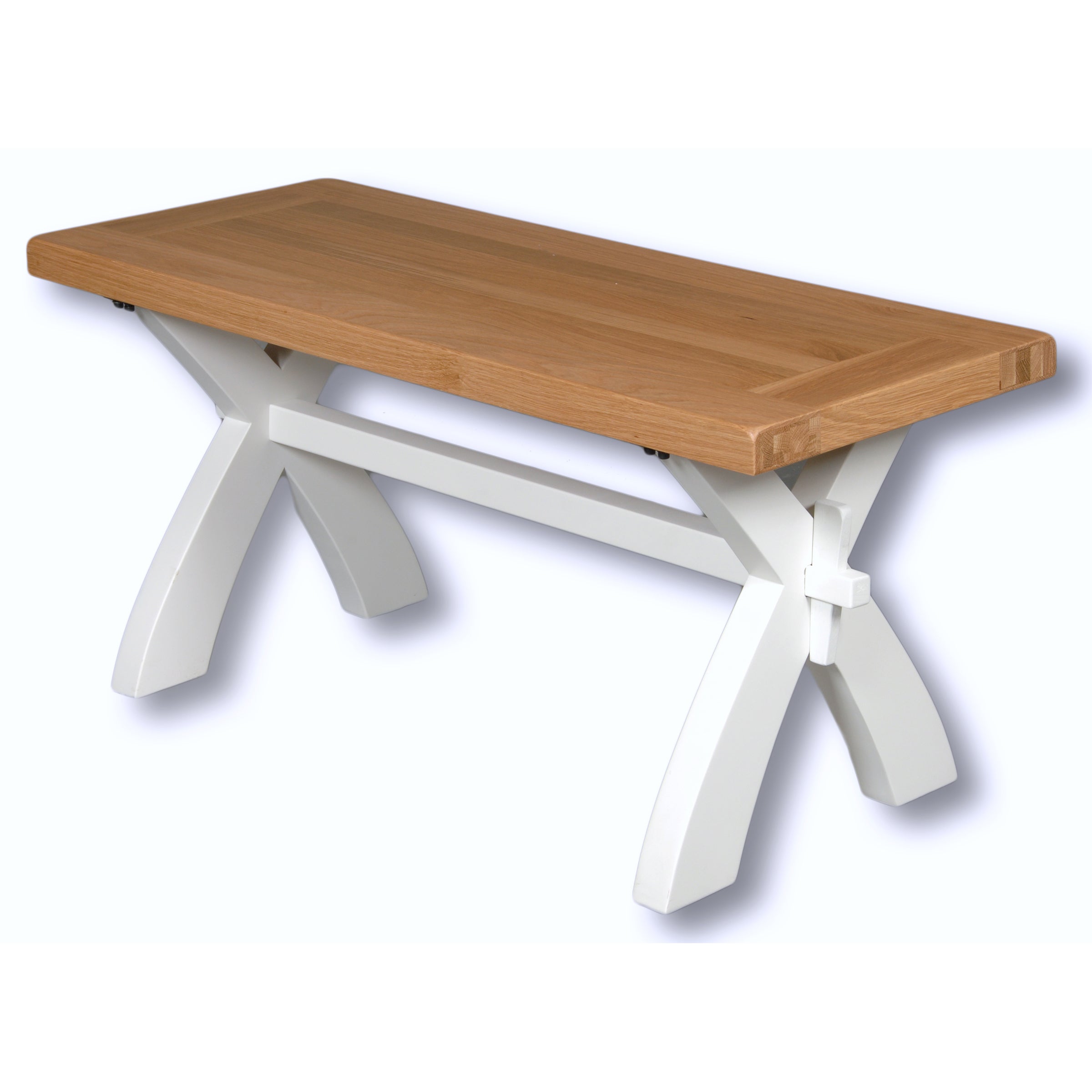 Rio White Bench/Coffee Table 90cm