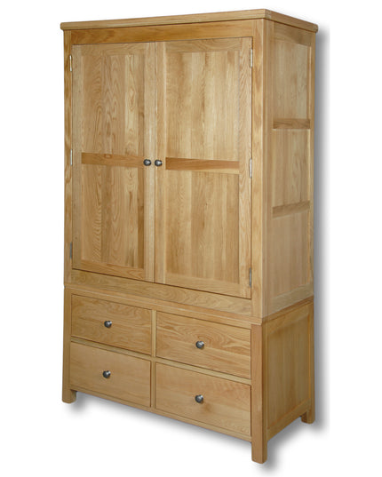 Richmond Oak Double Wardrobe 4 Drawer