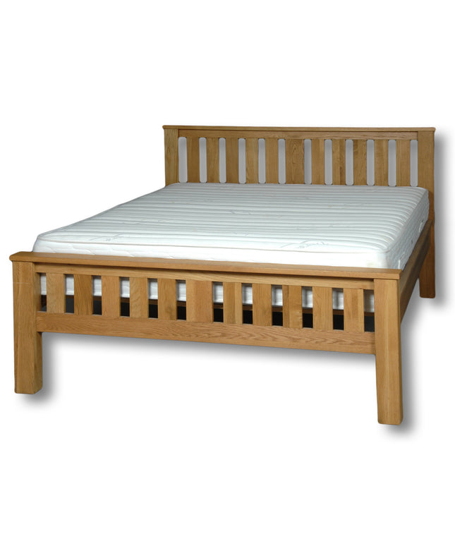 Manhattan Solid Oak Bed Frame, Solid Oak Bed with Thick Pine Slats & Centre Support., Easy Assembly Solid Oak Bed